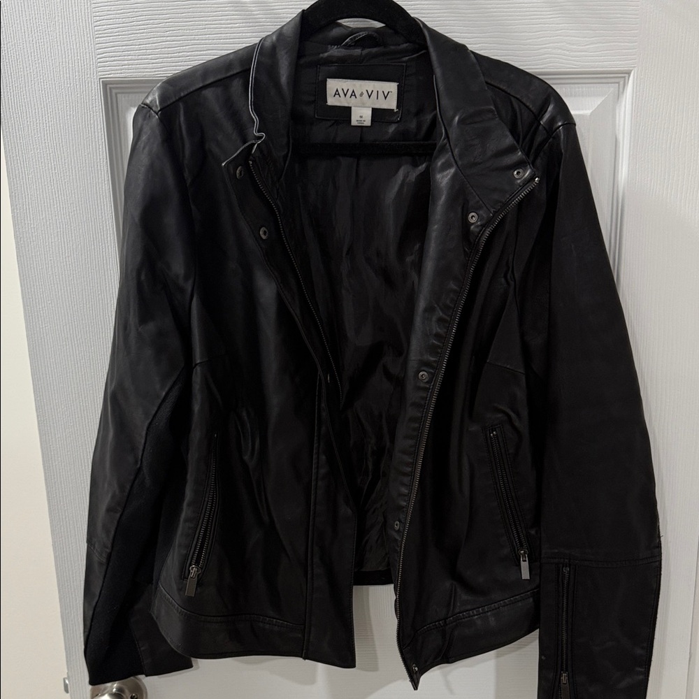 Ava & Viv Classic Black Leather Jacket
